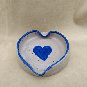Blue Heart Spoon Rest Valentines Day Cottage Kitchen Decor